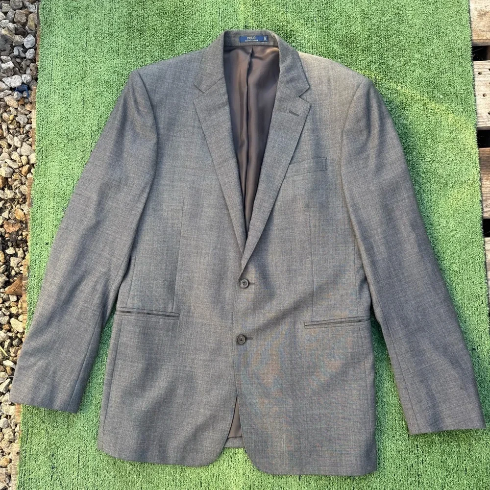 Men's Polo Ralph Lauren Italian Made Wool Gray Connery Sport Coat Blazer 44L